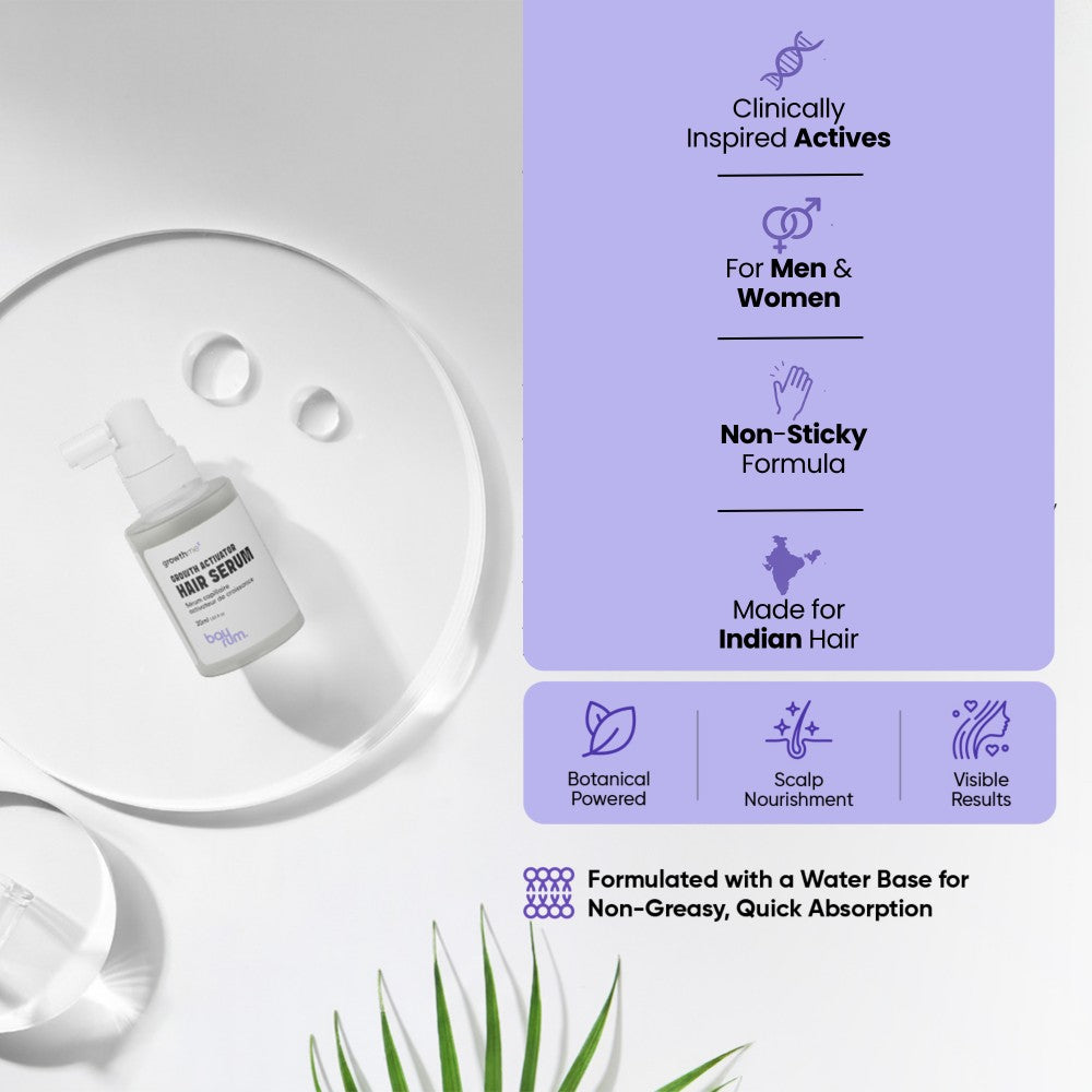 Bayrum Hair Growth Serum | Hair Fall Control & Regrowth | Redensyl 3%, Anagain 3%, Procapil | With Biotin, Caffeine & Rosemary | Men & Women (30 ml)