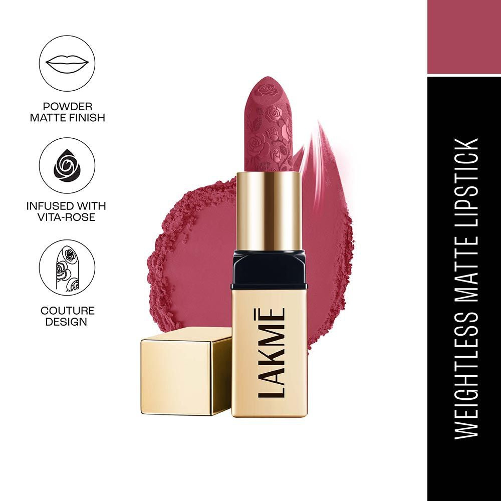 Lakme Rouge Bloom Powder Matte Bullet - Pink Poppy 202 (4 gms)
