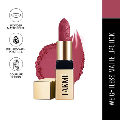 Lakme Rouge Bloom Powder Matte Bullet - Pink Poppy 202 (4 gms)