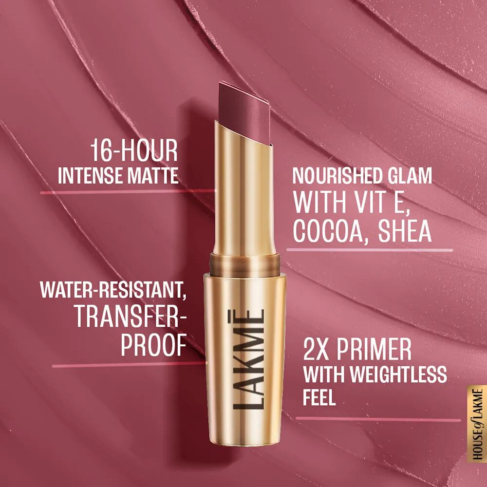 Lakme 9to5 Powerplay Priming Matte Lipstick - Mauve Matter (3.6 gms)