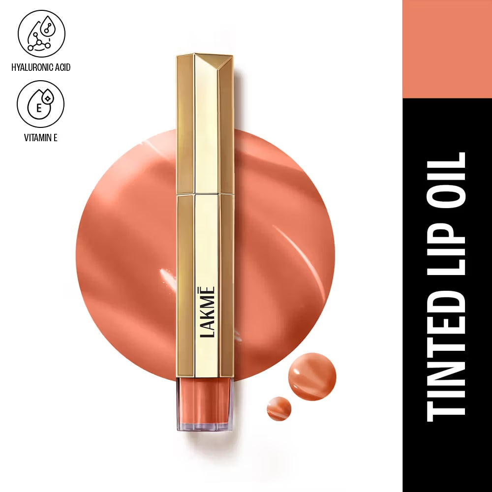 Lakme 9to5 Overtime Shine Tinted Lip Oil - Coral Charm (5.3ml)