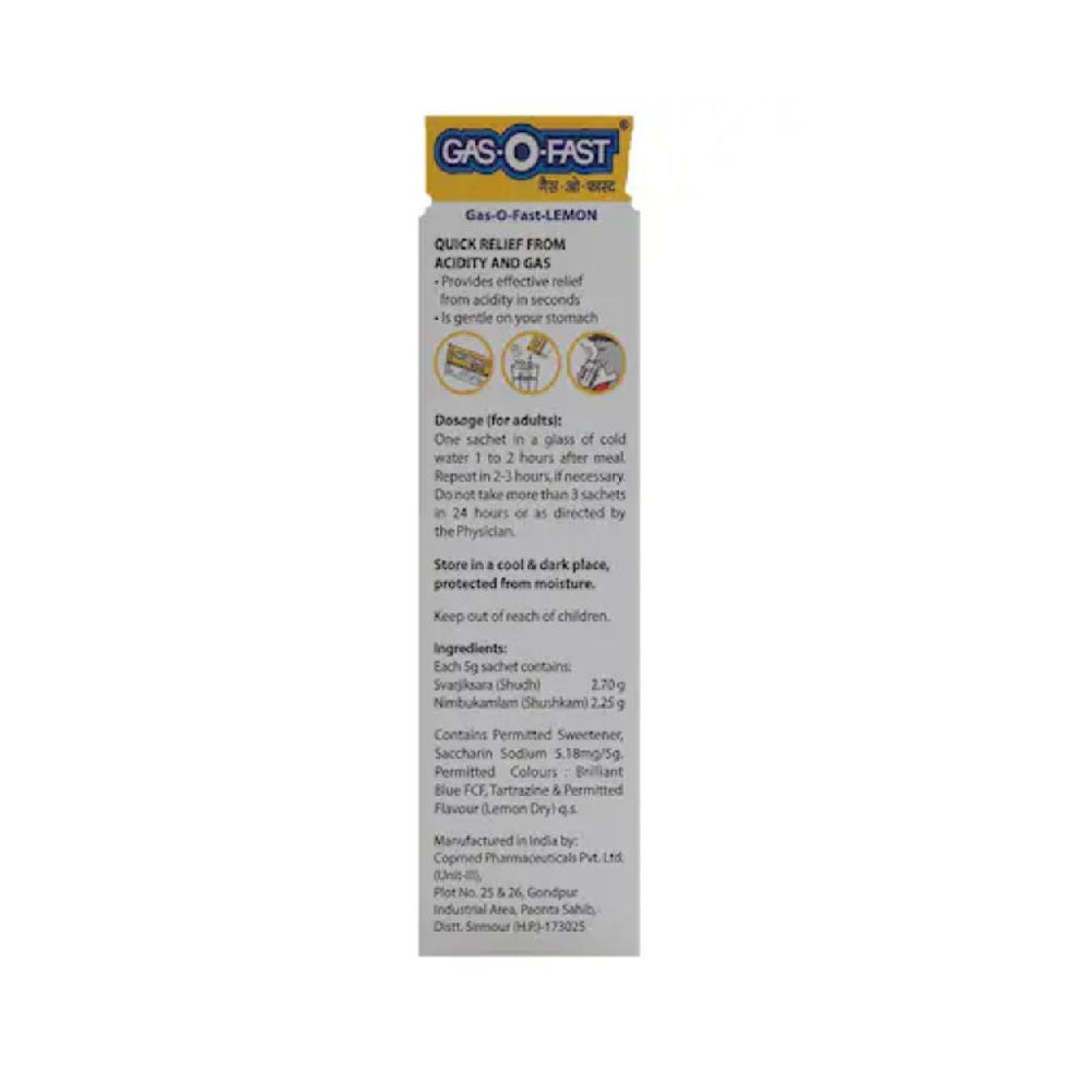 Gas-O-Fast Ayurvedic Antacid Lemon Flavour (6 pcs)