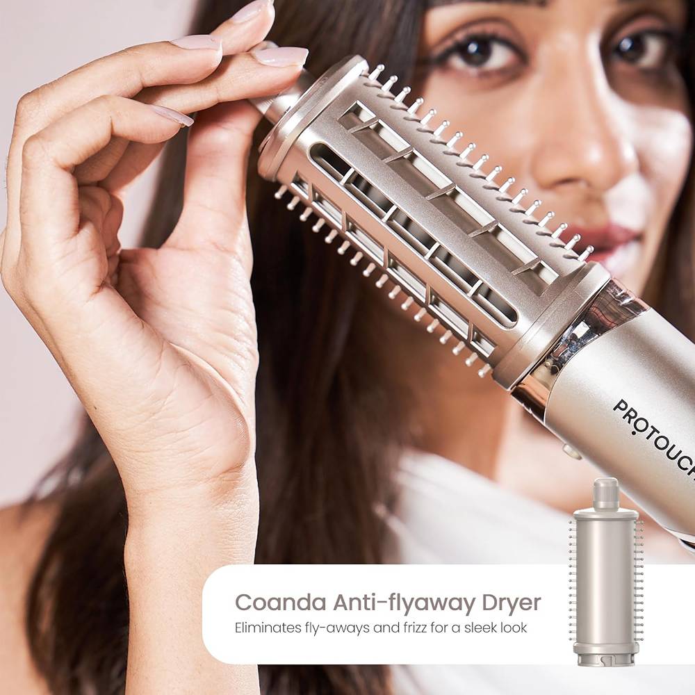 PROTOUCH Airshot All-in-One Hair Multi Styler for Women - Curling, Smoothing, Drying, Volumizing & Blow Dry Brush - Hot Air Brush with Multiple Attachments - No Heat Damage
