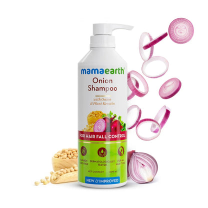 Mamaearth Onion Shampoo For Hair Growth & Hair Fall Control With Onion & Plant Keratin ( 600ml)