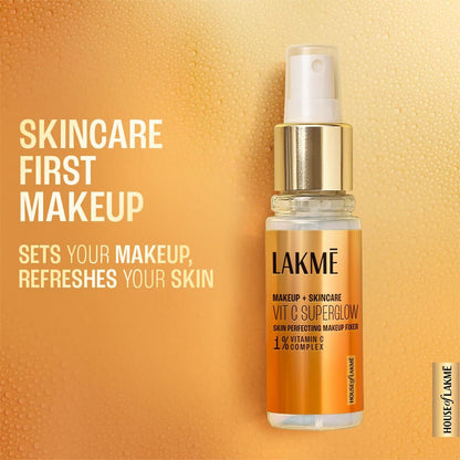 Lakme Makeup+Skincare VitC Superglow Skin Perfecting Makeup Fixer (60ml)