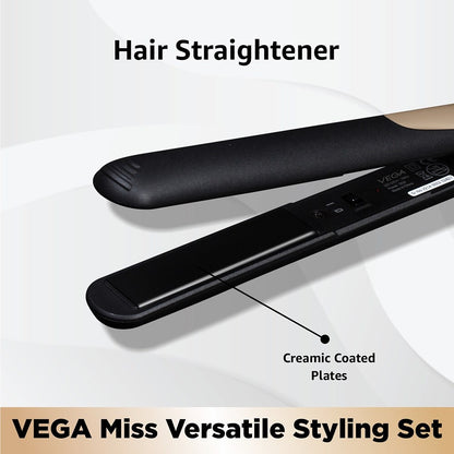 Vega Miss Versatile Styling Set Straightener, Curler & Dryer Gift Combo
