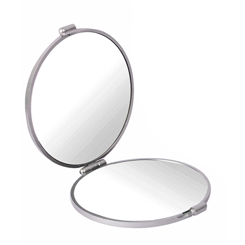 GUBB Travel Mirror Compact Cosmetic Bag Mirror for Women Magnifying Mirror for Makeup 5X - Silver - Compact in Size C71-Easy to Carry - Dual Side Mirror - Can be rotated to 180 Degrees