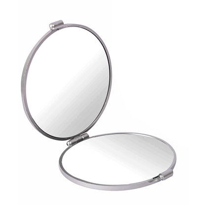 GUBB Travel Mirror Compact Cosmetic Bag Mirror for Women Magnifying Mirror for Makeup 5X - Silver - Compact in Size C71-Easy to Carry - Dual Side Mirror - Can be rotated to 180 Degrees
