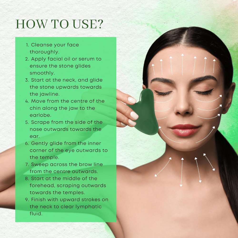Leafoberryy Sophisticated Sculptor Jade Beauty ,Jade Gua Sha Facial Lifting Tool