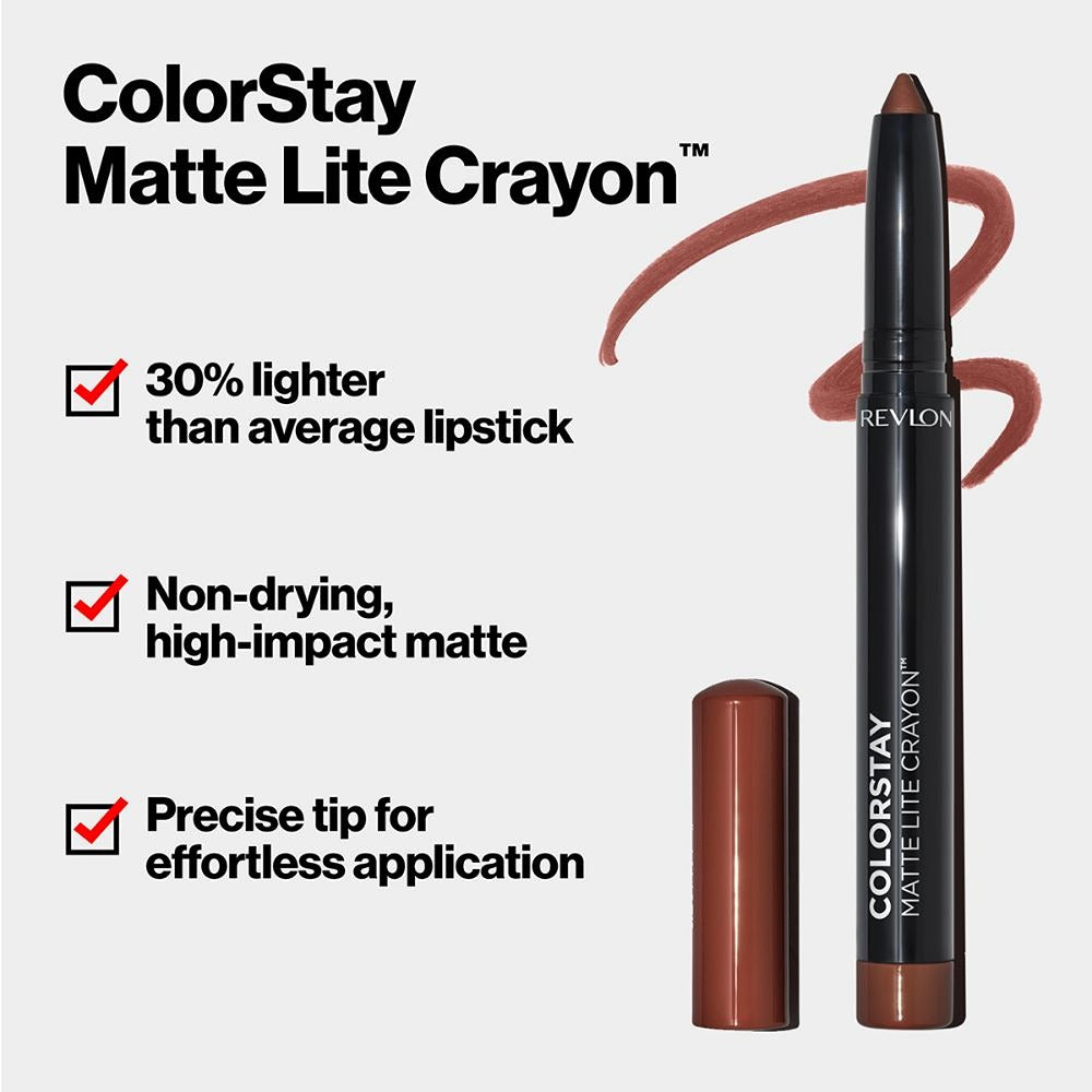 Revlon ColorStay Matte Lite Crayon Lipstick-Souffle All Day