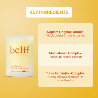 belif Multi Vitamin Lipcerin, Glossy & Hydrating Lip Mask, Balm & Scrub (15ml)