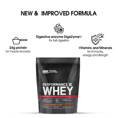Optimum Nutrition (ON) Performance Whey Protein Powder 0.5Kg (Chocolate Milkshake)