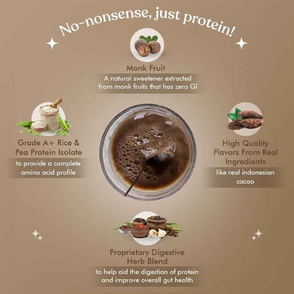 Cosmix No Nonsense Plant Protein - Indonesian Cacao (500 gms)