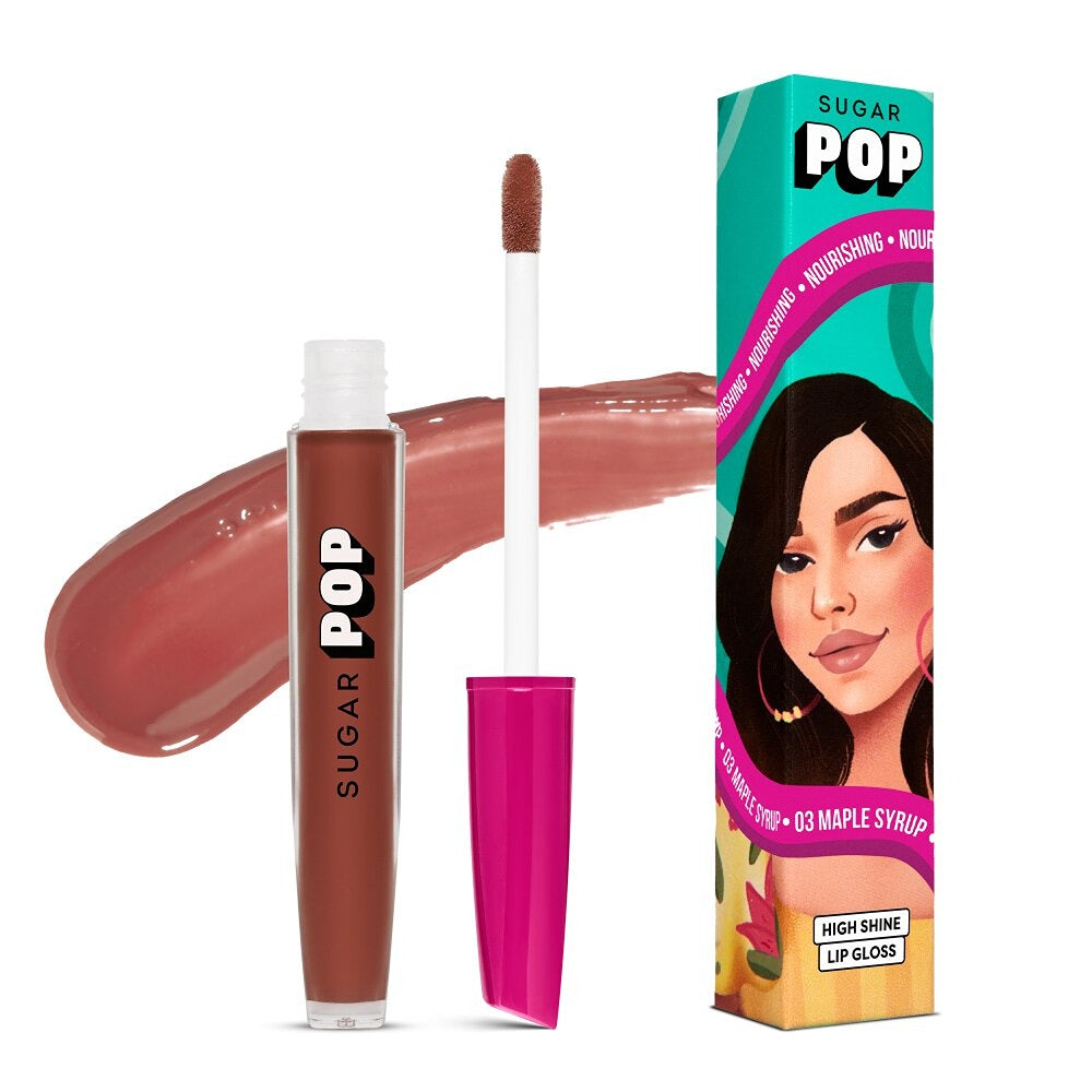 SUGAR POP High shine Lip Gloss 03 Maple Syrup, Richly Pigmented, Hyaluronic-Infused