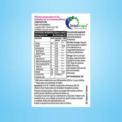 Dr. Morepen Intebact Probiotic Drops 10Bn Cfu Supplement for Gut Health (10ml)