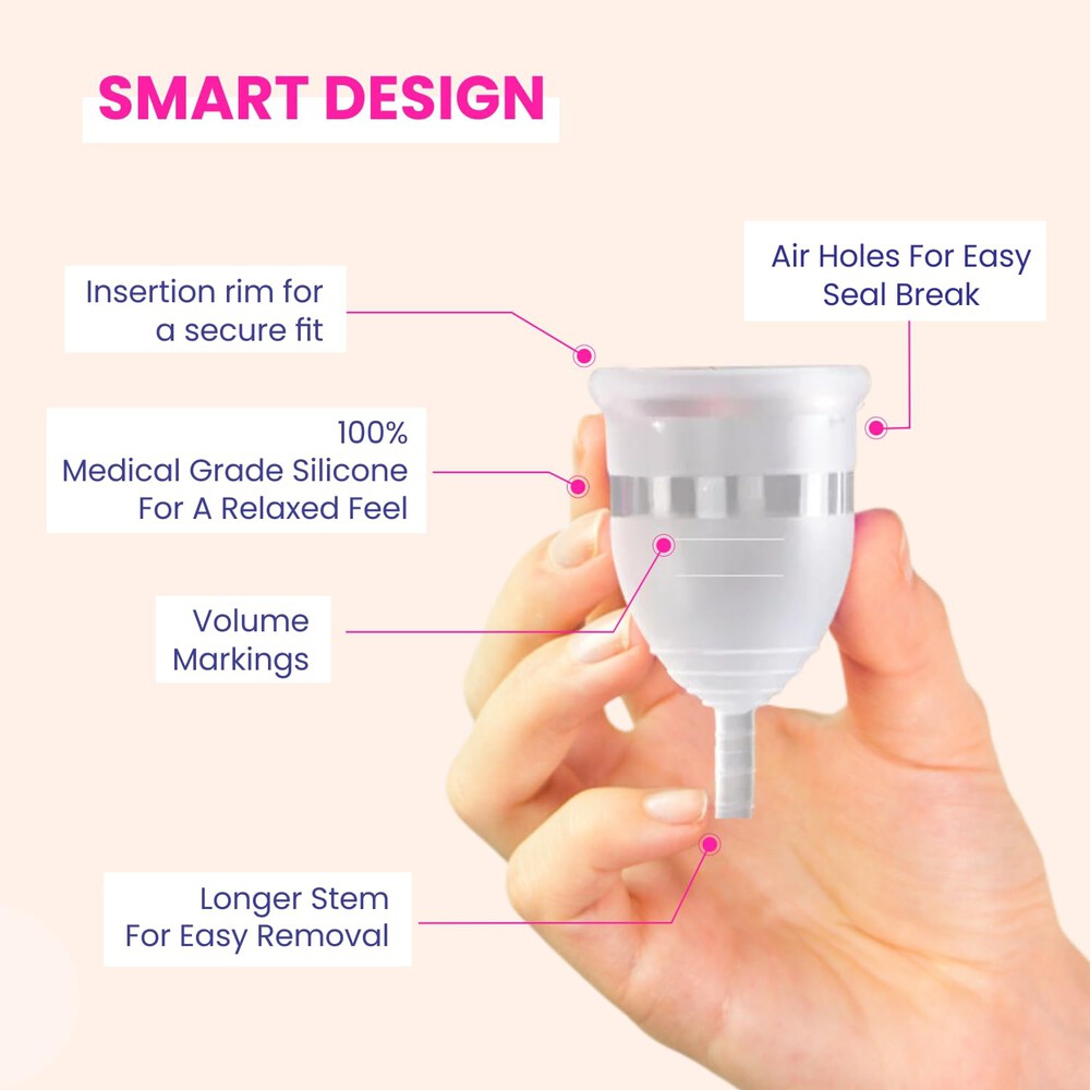 Gynocup Reusable Menstrual Cup For Women Safe (White,Medium)