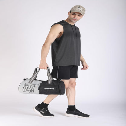 GYM INSANE Gym Hero Polyster Duffle Bag with Shoe Compartment for Men & Women - Color Black(22 Ltr)