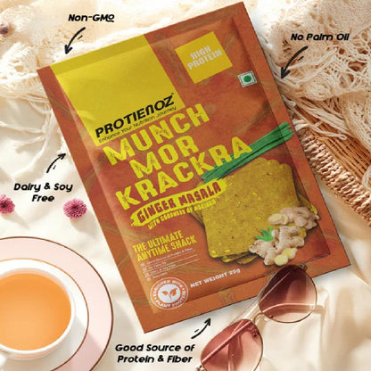 Protienoz Munch Mor High Protein Ginger Masala Krackra (10 X 25 gms)