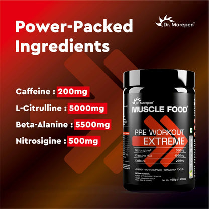 Dr. Morepen Pre-workout Extreme Spicy Guava- 465 gms