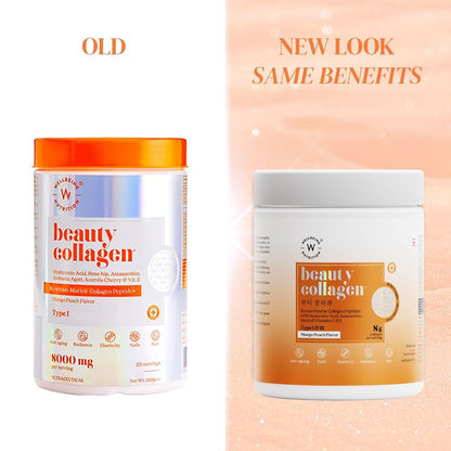 Wellbeing Nutrition Beauty Korean Marine Collagen Peptides - Mango Peach (250 gms)
