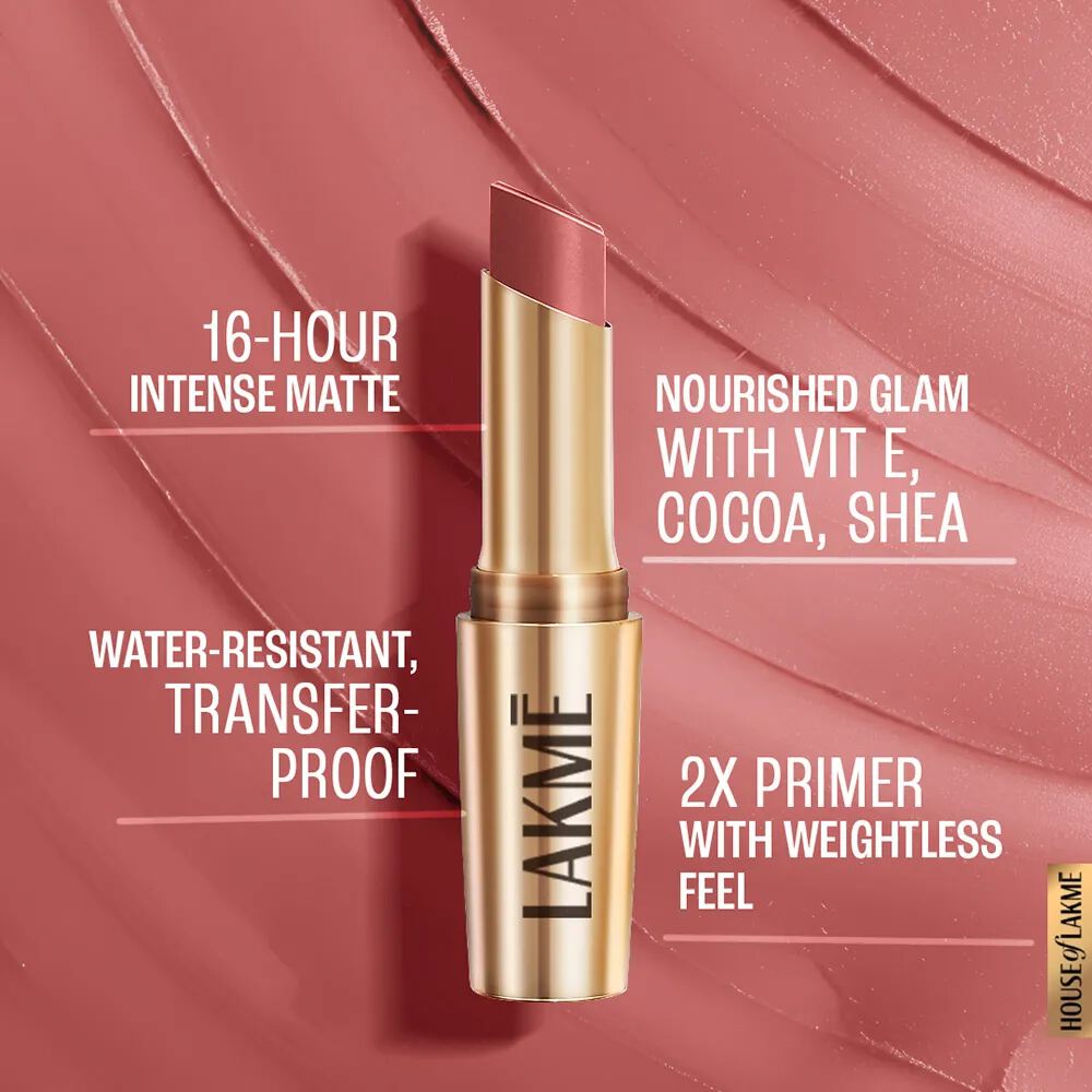 Lakme 9to5 Powerplay Priming Matte Lipstick - Blushing Nude (3.6 gms)
