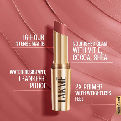 Lakme 9to5 Powerplay Priming Matte Lipstick - Blushing Nude (3.6 gms)