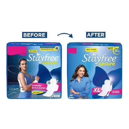 Stayfree Secure Cottony XL Wings Extra Large (40 pads)