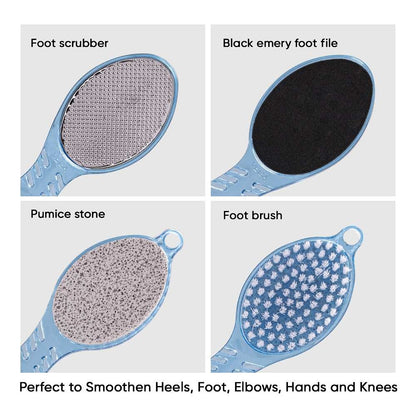 Vega 4 In 1 Foot Pedicure Brush, Pumice Stone, Scrubber & File