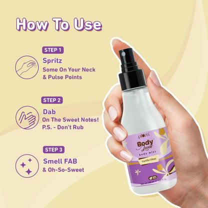 Plum BodyLovin' Vanilla Vibes Body Mist For A Long Lasting Vanilla Fragrance (150ml)