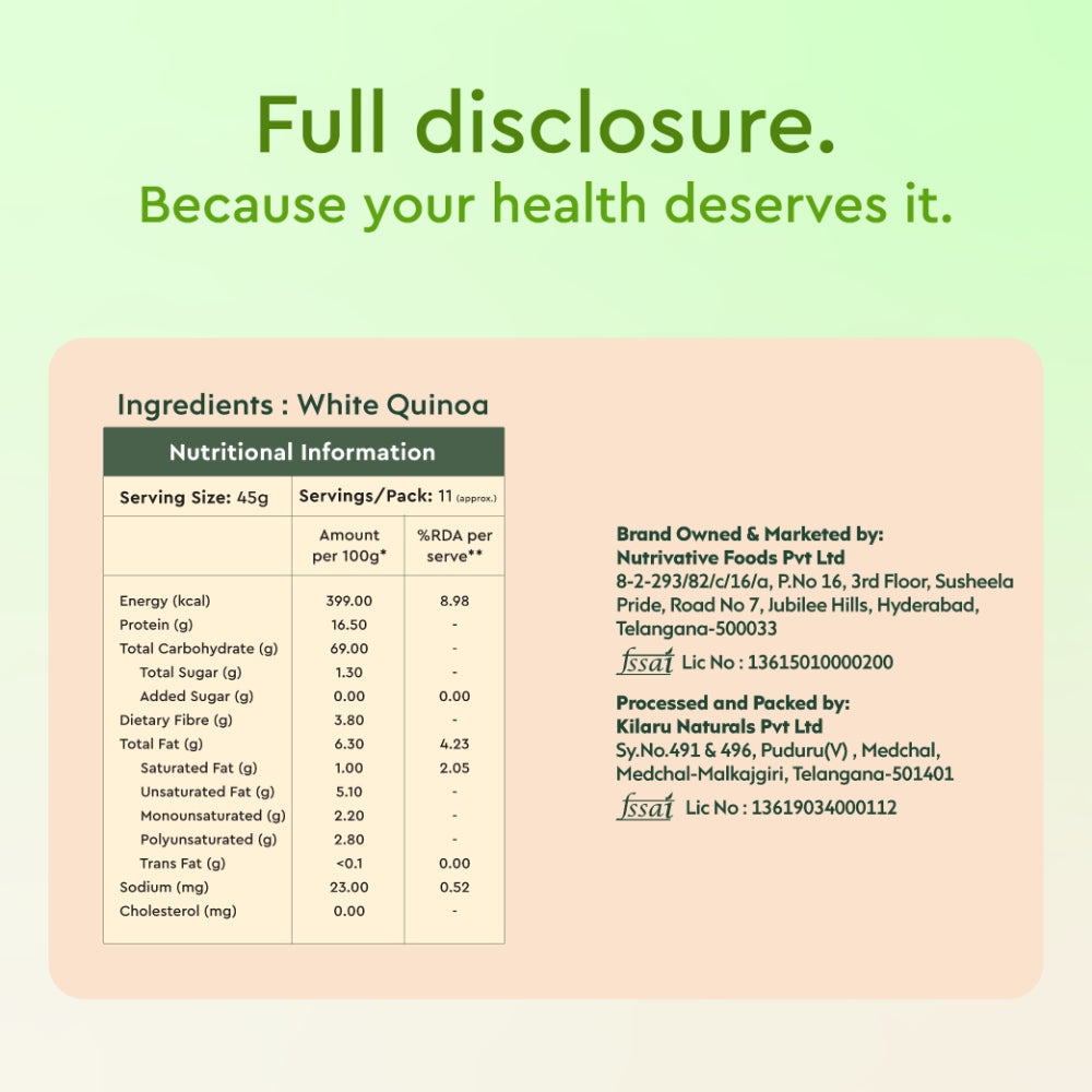Nourish You White Quinoa Seeds (500 gms)