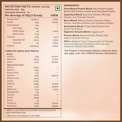 Wellbeing Nutrition Superfood Plant Protein Isolate - Cafe Mocha Flavor (500 gms)