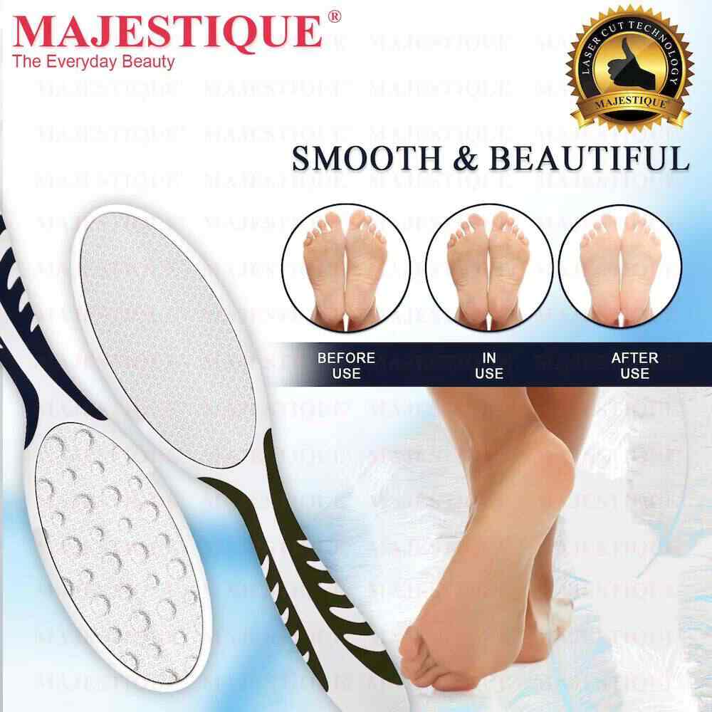 Majestique Dual Side Foot Scrubber, Heel Scraper for Feet, Hands and Body (Color May Vary)