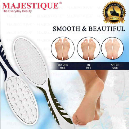 Majestique Dual Side Foot Scrubber, Heel Scraper for Feet, Hands and Body (Color May Vary)
