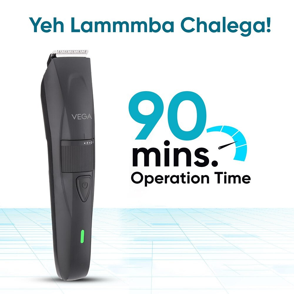 Vega Power-Lite Beard Trimmer for Men, Vhth-38 Trimmer 90 Min Runtime 40 Length Settings (Black)