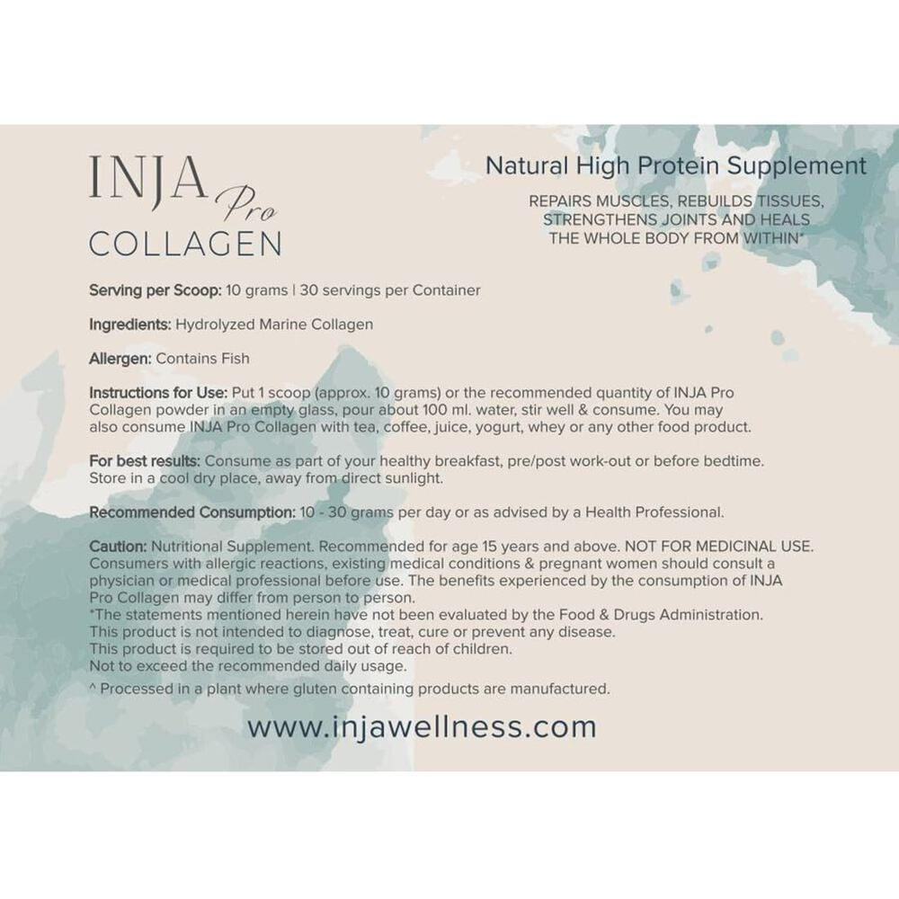 INJA Pro Finest Hydrolyzed Marine Collagen from Japan (Unflavoured, 300 gms)