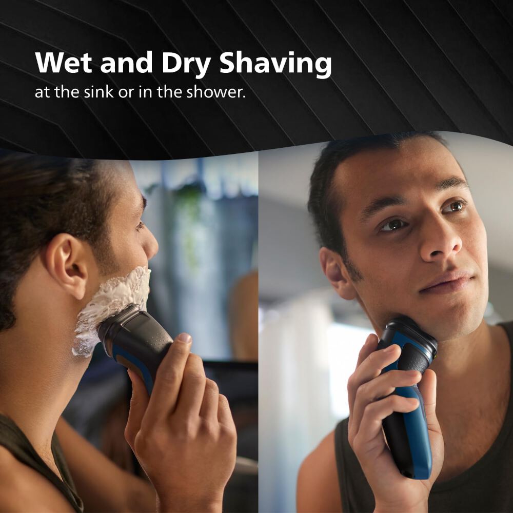 Philips S1151/03, Electric Shaver for Men, Wet and Dry Shave, 3D Floating Heads, 27 Self Sharpening Blades, Cordless, Waterproof (New Model)