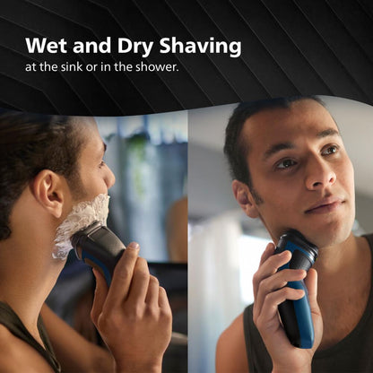 Philips S1151/03, Electric Shaver for Men, Wet and Dry Shave, 3D Floating Heads, 27 Self Sharpening Blades, Cordless, Waterproof (New Model)
