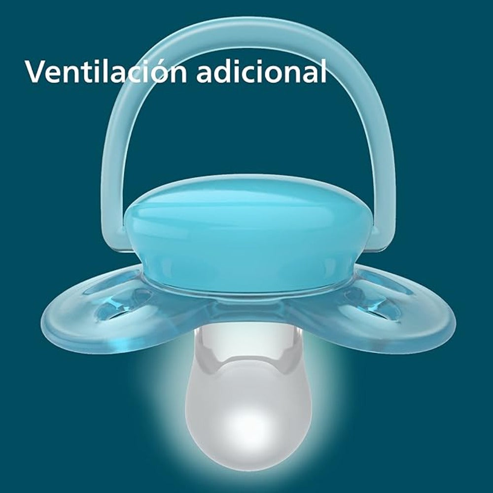 Philips Avent Ultra Air Soother - 2 x Light, Breathable Baby Soothers for Babies Aged 0-6 Months, BPA-Free with Steriliser Carry Case (SCF085/59)