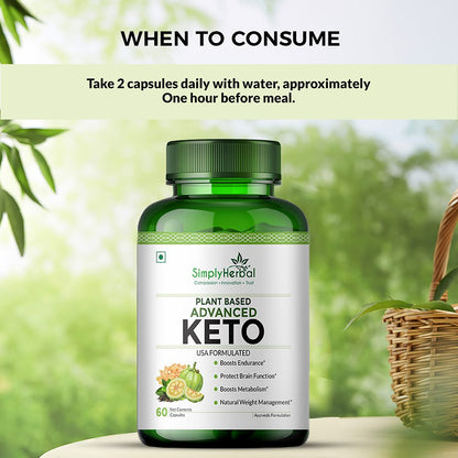 Simply Herbal Advanced Keto Weight Management Supplement 1000MG For Men & Women - 60 Capsules