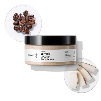 Brillare Coffee & Coconut Body Scrub Energized & Moisturised Skin- 200 ml