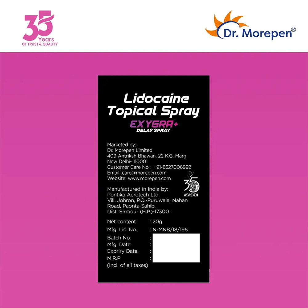 Dr. Morepen Exygra+ Spray Delay Spray (20 gms)