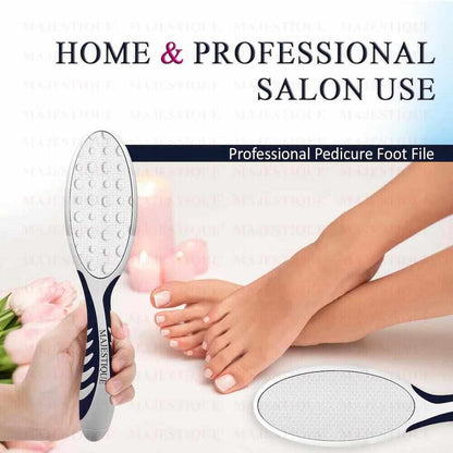 Majestique Dual Side Foot Scrubber, Heel Scraper for Feet, Hands and Body (Color May Vary)