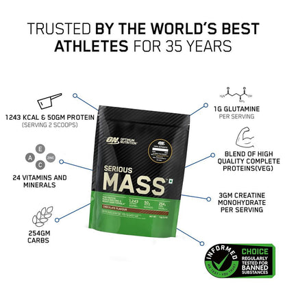Optimum Nutrition (ON) Serious Mass Weight Gainer Powder 1 kg (Chocolate)