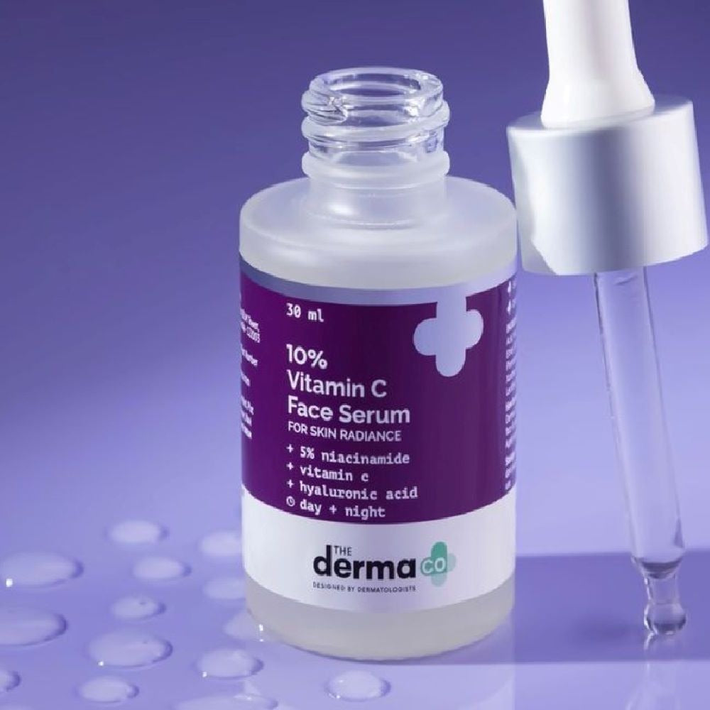 The Derma Co 10% Vitamin C Face Serum with Vitamin C 5% Niacinamide & Hyaluronic Acid for Skin Radiance (30ml)