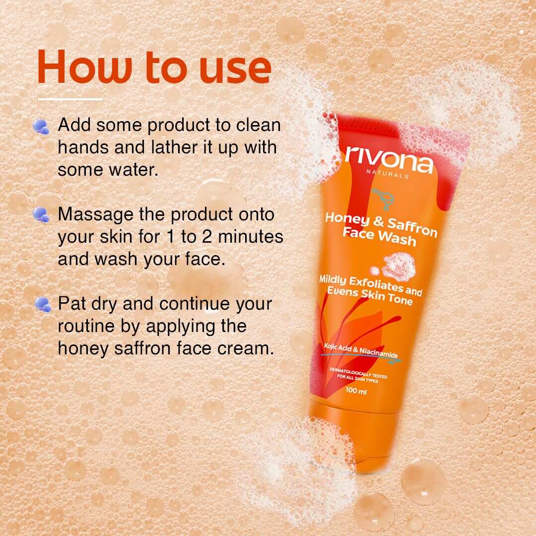 RIVONA NATURALS Honey Saffron Face Wash (100ml)