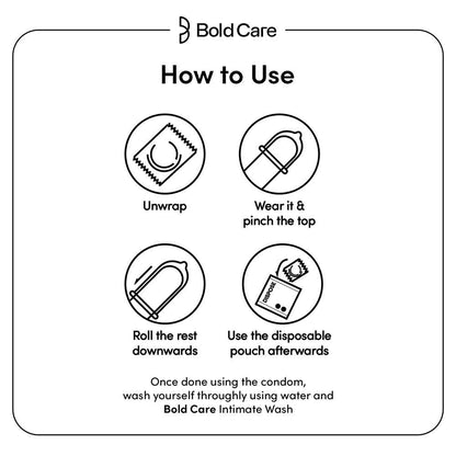 Bold Care 404 Extra Dotted Condom For Men, Electronically Tested - 576 Dots, 70 Microns with Disposable Pouch (50 gms)
