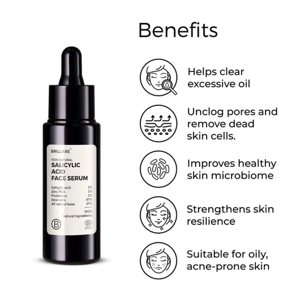 Brillare Salicylic Acid Face Serum For Oily, Acne Prone Skin (30ml)