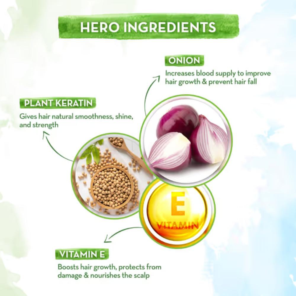 Mamaearth Onion Shampoo For Hair Growth & Hair Fall Control With Onion & Plant Keratin ( 600ml)