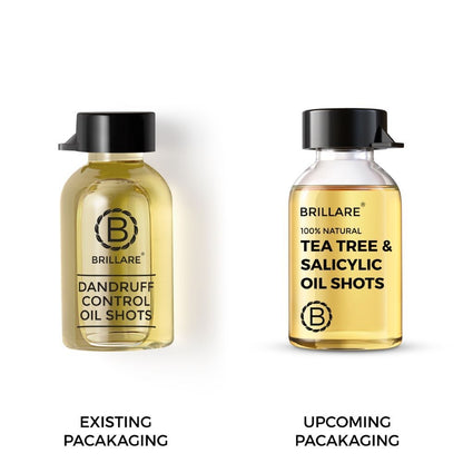 Brillare Tea Tree & Salicylic Oil Shots For Dry, Itchy Scalp to Fights Dandruff (8 Vials X 6ml)