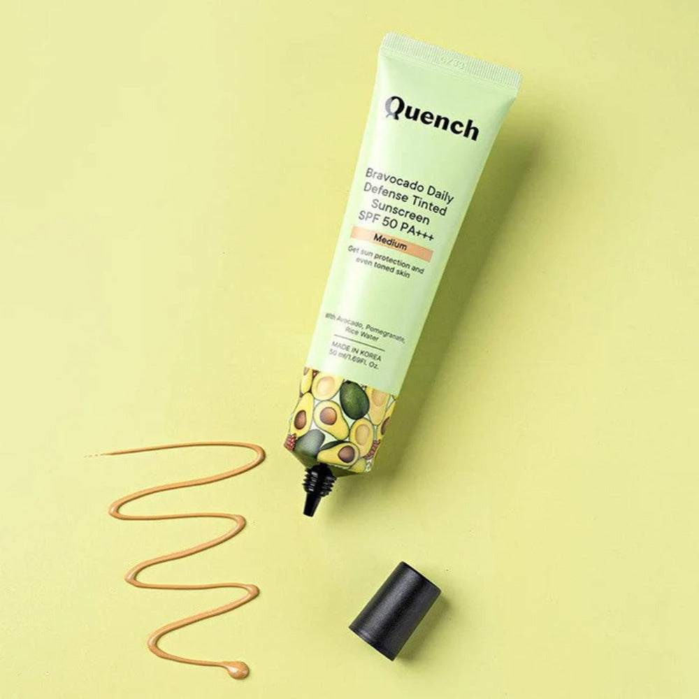 Quench Daily Defense Tinted Sunscreen SPF 50 PA+++ with Avocado Vitamins C & E - Medium (50ml)